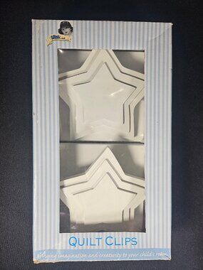 Kids Line White Layered Star Shaped Quilt Clips New In Box Set of Two